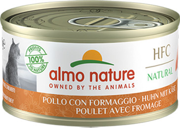 Produktbild von Almo Nature Huhn und Käse Katzenfutter nass - 24 x 70 g