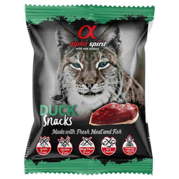 Produktbild von Alpha Spirit Cat Snack gewürfelt Ente - 50 g
