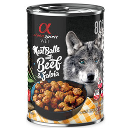Produktbild von alpha spirit Dog Meatballs Rind & Salbei - 6 x 400 g