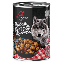 Produktbild von alpha spirit Dog Meatballs Rothirsch & Rosmarin - 6 x 400 g
