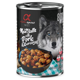 Produktbild von alpha spirit Dog Meatballs Schwein & Kümmel - 6 x 400 g