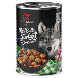 Produktbild von alpha spirit Dog Meatballs Truthahn & Koriander - 6 x 400 g