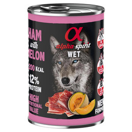 Produktbild von alpha spirit Schinken mit Melone Nassfutter für Hunde - 400 g