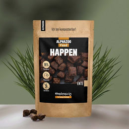 Produktbild von alphazoo Happen Hundeleckerli Ente - 200 g