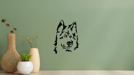 Produktbild von Altdeutscher Schäferhund Kopf Wandtattoo Wandbild Wandsticker Wandaufkleber Wanddekoration