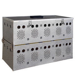 Produktbild von Aluminium Transportkorb - Kleintiertransportbox - Transportkiste - 10 Abteilungen (2x5)