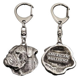 American Bulldog Old Country Bulldog Schlüsselanhänger silber – Bild 1 von 5