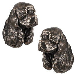 American Cocker Spaniel Hundestatue, hängende Büste, braun – Bild 1 von 6