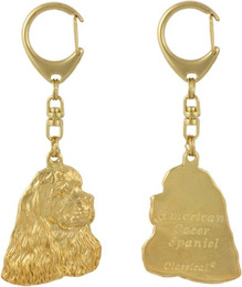 Produktbild von American Cocker Spaniel Schlüsselanhänger mit Goldbeschichtung