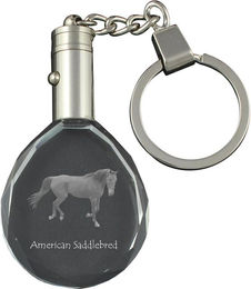 Produktbild von American Saddlebred - pendant with a picture of a horse, crystal key ring in a gift box, unique gift by Art-Dog brand transparent