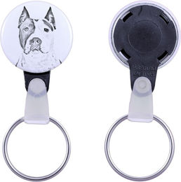 Produktbild von American Staffordshire Terrier, Amstaff - keychain with a dog portrait, pendant with the brand's own Art-Dog graphics
