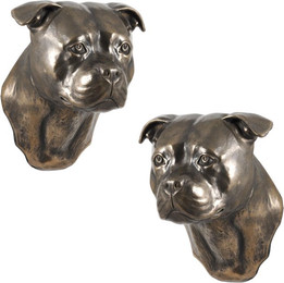 Produktbild von American Staffordshire Terrier Hängende Büste Hundestatue braun