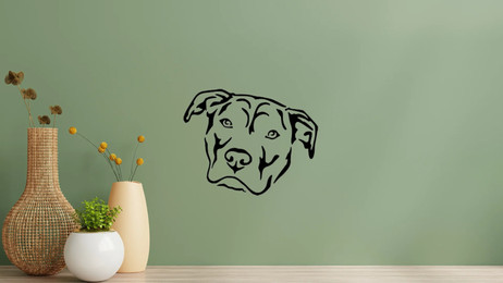 Produktbild von American Staffordshire Terrier Kopf Wandtattoo Wandbild Wandsticker Wandaufkleber Wanddekoration