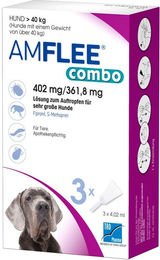 Produktbild von AMFLEE combo 402/361,8mg Lsg.z.Auf.f.Hunde üb.40kg 3 St.