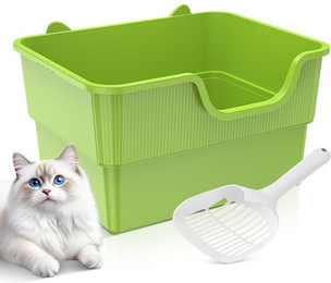Produktbild von AmiCura Katzentoilette Offenes Katzenklo extragroß mit hohen Seitenwänden und Katzenstreuschaufel