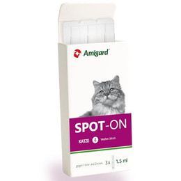 Produktbild von Amigard Spot-On Anti-Parasit Katze - 3 x 1,5 ml