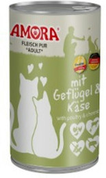 Produktbild von Amora Cat Fleisch Pur 400g Sparpaket 12 x400g Gefluegel mit Kaese