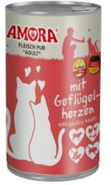 Produktbild von Amora Cat Fleisch Pur 400g Sparpaket 12 x400g Gefluegelherzen
