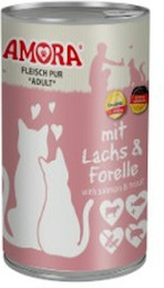 Produktbild von Amora Cat Fleisch Pur 400g Sparpaket 12 x400g Lachs mit Forelle