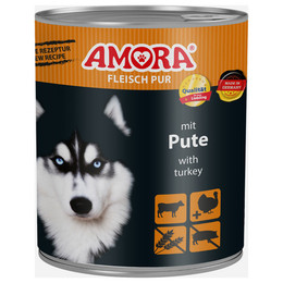 Produktbild von AMORA Fleisch Pur Adult Pute - 6 x 800 g