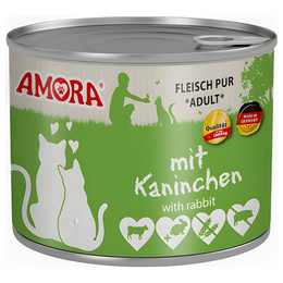 Produktbild von AMORA Fleisch Pur Kaninchen Katzenfutter - 6 x 200 g