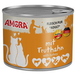 Produktbild von AMORA Fleisch Pur Truthahn Katzenfutter - 6 x 200 g