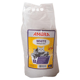 Produktbild von AMORA Katzenstreu White Compact mit Babypuder - 8 l