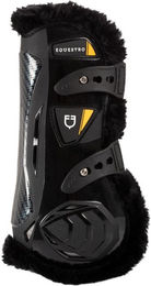 Produktbild von Anatomische offene Gamaschen für Pferde aus Kunstfell Equestro Spider Man