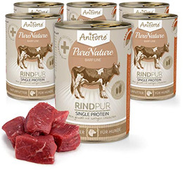 Produktbild von AniForte Barf Hundefutter Nass Rind Pur - 6 x 400 g
