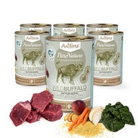 Produktbild von AniForte Nassfutter WildBuffalo Büffel mit Spinat - 6 x 400 g