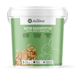 Produktbild von AniForte Natur Nagerfutter für Hamster, Meerschweinchen, Kaninchen - 4,5 kg