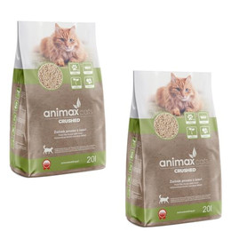 Produktbild von Animax Premium Katzenstreu aus Holzfasern - 2 x 20 l