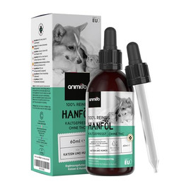 Produktbild von animigo Bio Hanföl für Katzen und Hunde - 60 ml