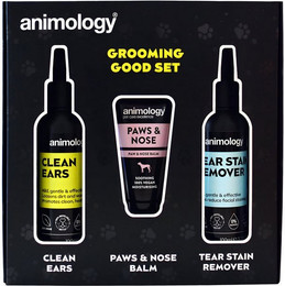 Produktbild von Animology Grooming Good Set Hund Geschenkset mit Clean Ears Solution, Tränenfleckenentferner und Nasen- und Pfotenbalsam