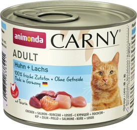 Produktbild von animonda Carny Adult 200g Dose Katzennassfutter Sparpaket 24 x 200 Gramm Huhn + Lachs