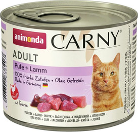 Produktbild von animonda Carny Adult 200g Dose Katzennassfutter Sparpaket 24 x 200 Gramm Pute + Lamm