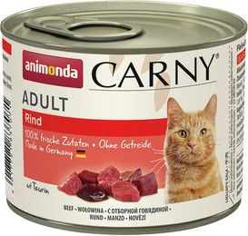 Produktbild von animonda Carny Adult 200g Dose Katzennassfutter Sparpaket 24 x 200 Gramm Rind pur