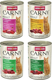 Produktbild von animonda Carny Adult 24 x 400g Mixpaket (Multifleisch-Cocktail,Rind&Huhn,Rind&Pute,Rind&Reh) Katzennassfutter