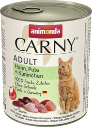 Produktbild von animonda Carny Adult 800g Dose Katzennassfutter Sparpaket 12 x 800 Gramm Huhn, Pute + Kaninchen