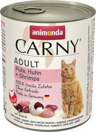 Produktbild von animonda Carny Adult 800g Dose Katzennassfutter Sparpaket 12 x 800 Gramm Pute, Huhn + Shrimps
