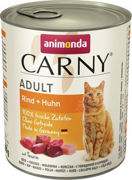Produktbild von animonda Carny Adult 800g Dose Katzennassfutter Sparpaket 12 x 800 Gramm Rind + Huhn