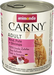 Produktbild von animonda Carny Adult 800g Dose Katzennassfutter Sparpaket 12 x 800 Gramm Rind, Pute + Shrimps