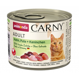 Produktbild von Animonda Carny Adult Katzen Nassfutter Huhn, Pute & Kaninchen - 6 x 200 g