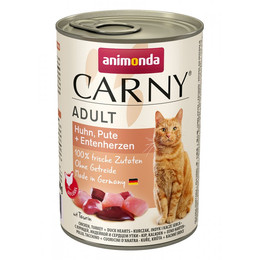 Produktbild von Animonda Carny Adult Katzen Nassfutter Huhn, Pute und Entenherzen - 6 x 400 g