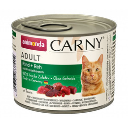 Produktbild von Animonda Carny Adult Katzen Nassfutter Rind + Reh mit Preiselbeeren - 6 x 200 g