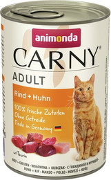 Produktbild von animonda Carny Adult Katzennassfutter Rind + Huhn - 12 x 400 g