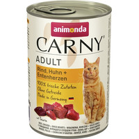 Produktbild von animonda Carny Adult Katzennassfutter Rind, Huhn & Entenherzen - 12 x 400 g