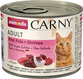 Produktbild von animonda Carny Adult Rind, Pute & Shrimps - 6 x 200 g