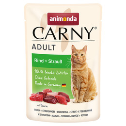 Produktbild von Animonda Carny Adult Rind und Strauß Katzenfutter - 12 x 85 g