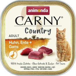 Produktbild von animonda Carny Country 100g Schale Katzennassfutter 32 x 100 Gramm Huhn, Ente + Gans